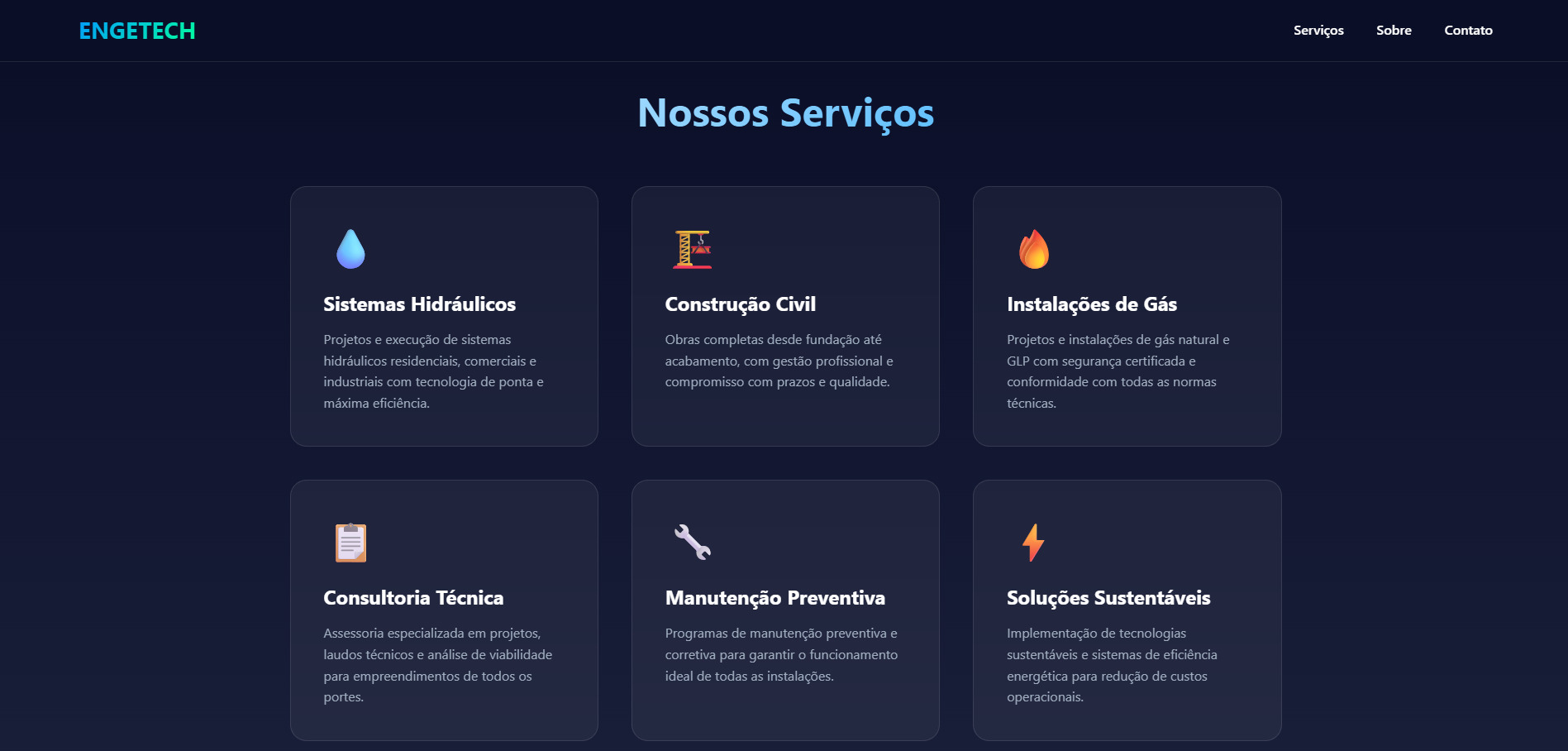 Landing Page para Engenheiros e Construtores
