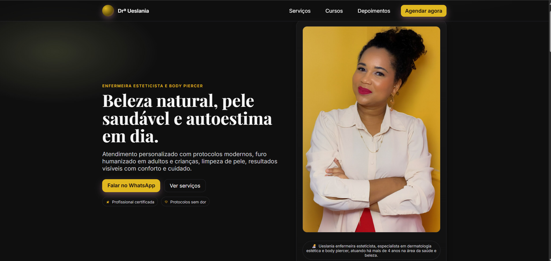 Landing Page Drª Ueslania